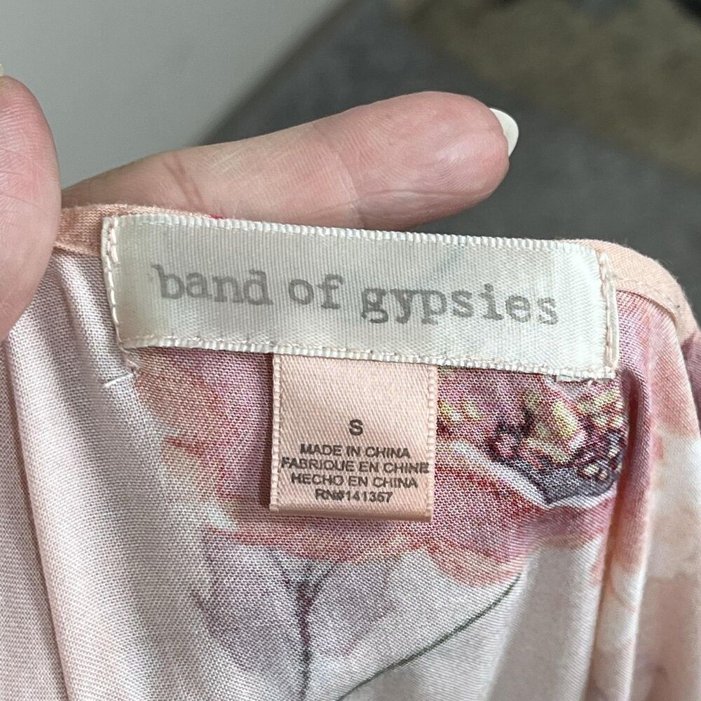 Band Of Gypsies Dress Women Small Pink Floral Midi Sundress Boho Prairie Cottage - Picture 6 of 8